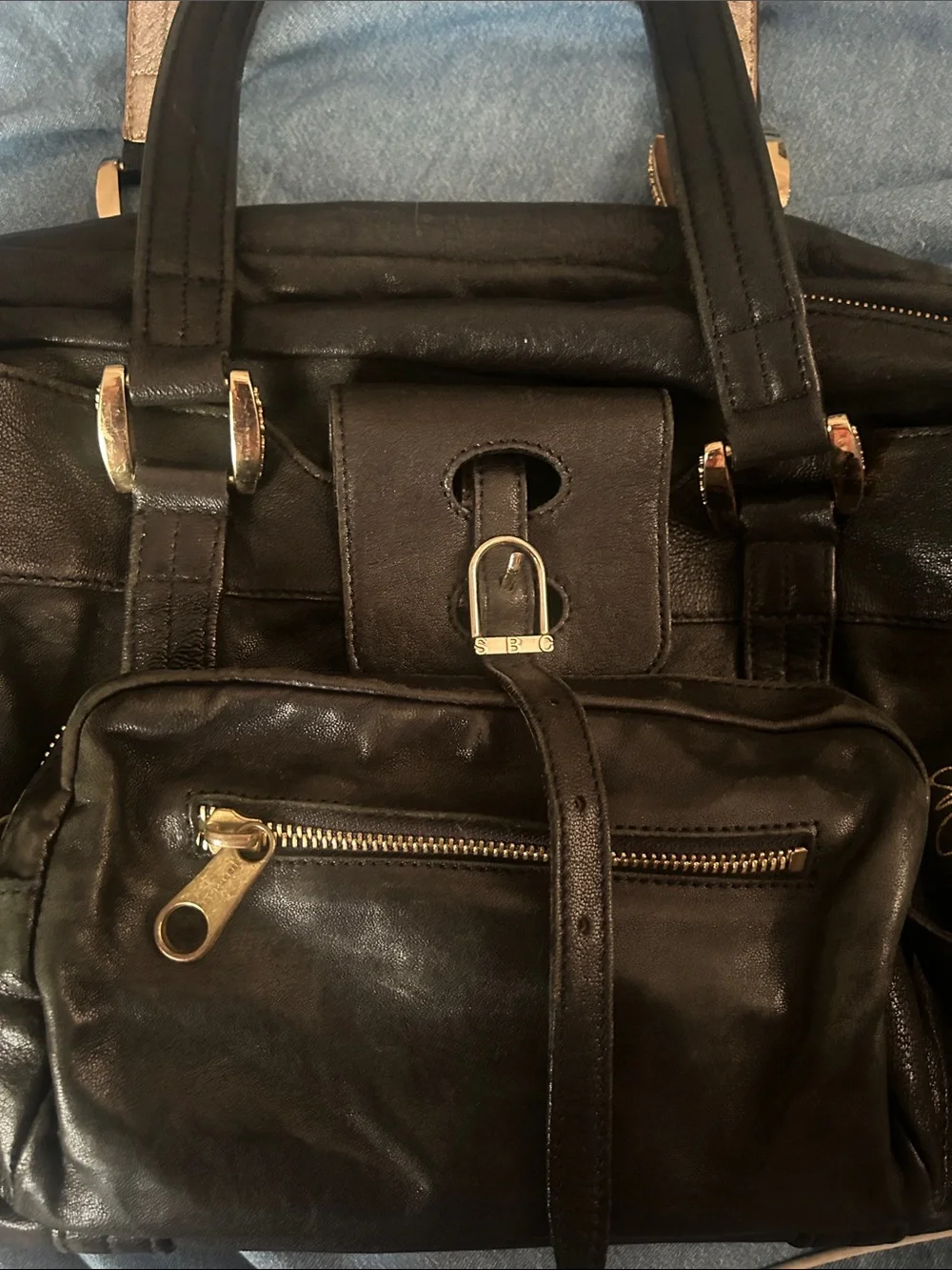 See By Chloe Black Satchel with Gold Hardware